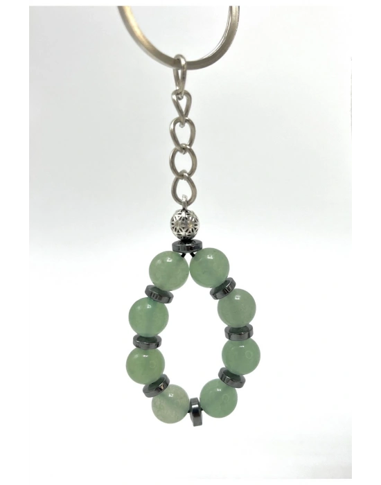 SERTİFİKALI Aventurin Doğal Taş Anahtarlık 8mm