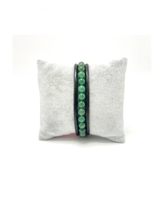 Sertifikalı Aventurin Doğal Taş Erkek Bileklik Mıknatıslı Kilit