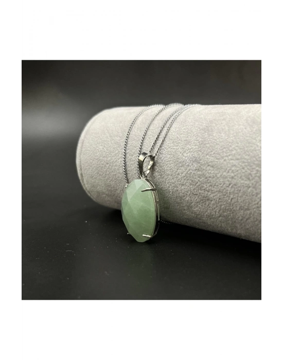 Sertifikalı Aventurin Doğal Taş Kolye (KARARMAMA GARANTİLİ)