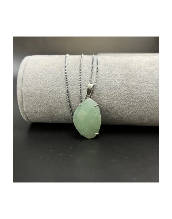 Sertifikalı Aventurin Doğal Taş Kolye (KARARMAMA GARANTİLİ)
