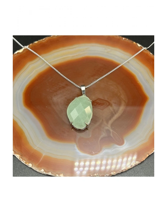 Sertifikalı Aventurin Doğal Taş Kolye (KARARMAMA GARANTİLİ)