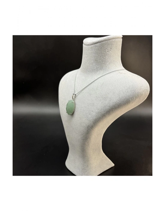 Sertifikalı Aventurin Doğal Taş Kolye (KARARMAMA GARANTİLİ)