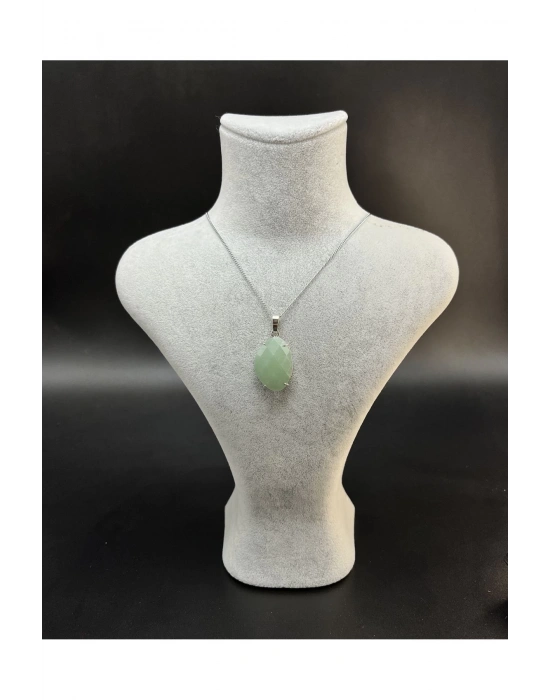 Sertifikalı Aventurin Doğal Taş Kolye (KARARMAMA GARANTİLİ)