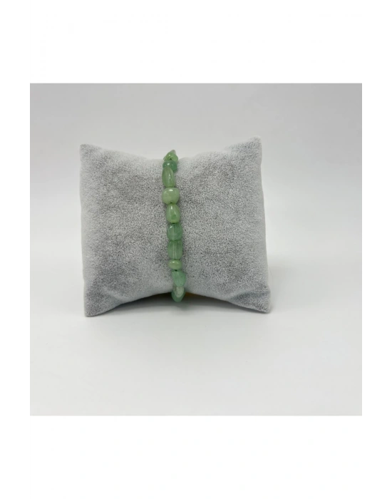 Sertifikalı Aventurin Natural Kesim Makrome Doğal Taş Bileklik Ayarlanabilir Ölçü