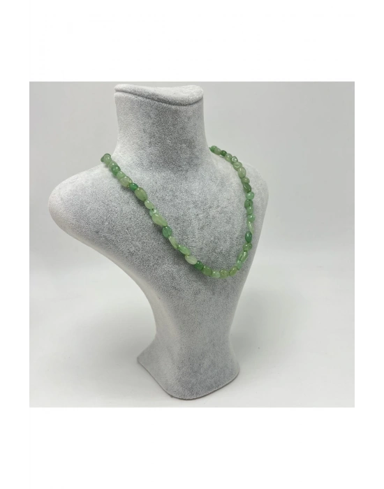 Sertifikalı Aventurin Natural Kesim Makrome Doğal Taş Kolye Ayarlanabilir Ölçü