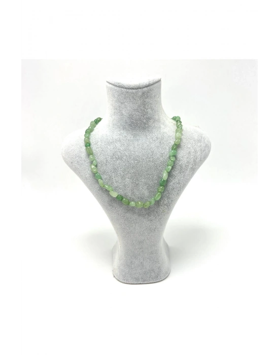 Sertifikalı Aventurin Natural Kesim Makrome Doğal Taş Kolye Ayarlanabilir Ölçü