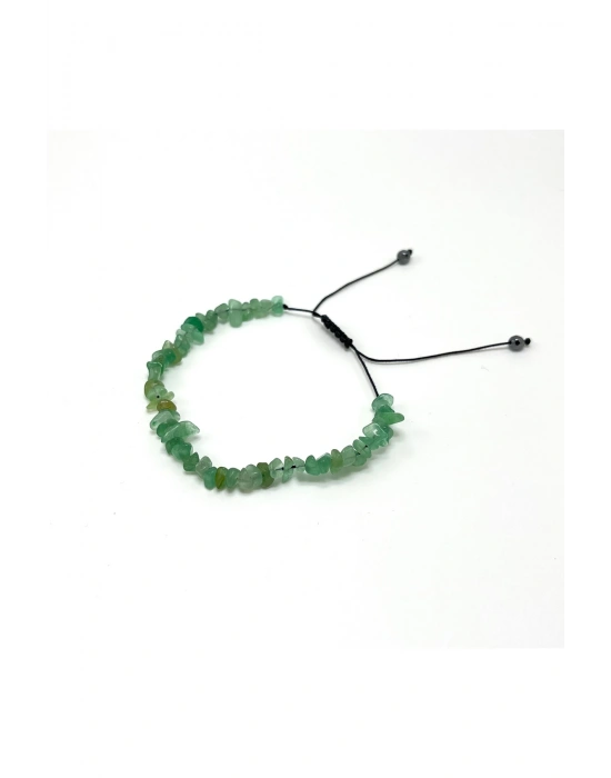 SERTİFİKALI Aventurin Saçaklı Model Doğal Taş Makrome Bileklik Ayarlanabilir Ölçü