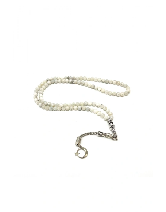 Sertifikalı Ay Taşı 6mm 99luk Doğal Taş Tesbih