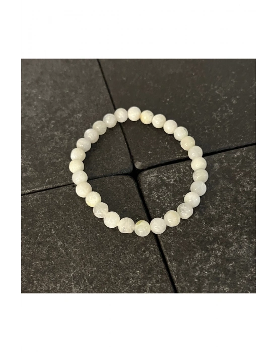 SERTİFİKALI Ay Taşı 6mm Doğal Taş Bileklik