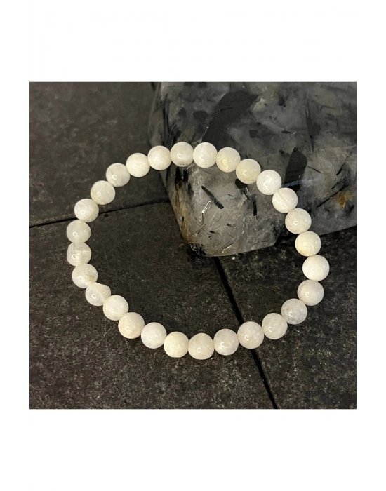 SERTİFİKALI Ay Taşı 6mm Doğal Taş Bileklik