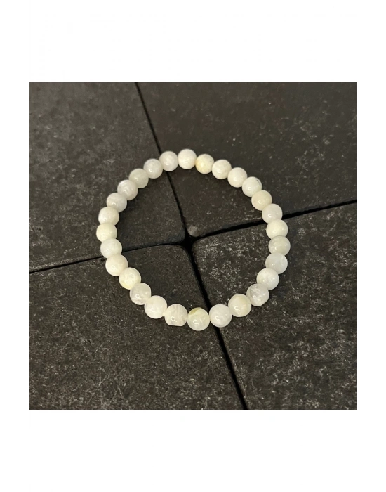 SERTİFİKALI Ay Taşı 6mm Doğal Taş Bileklik