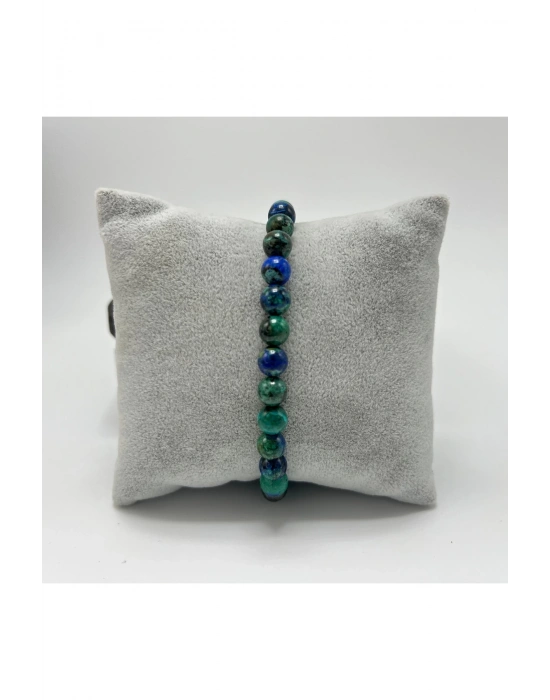SERTİFİKALI Azurit Malakit 6mm Doğal Taş Bileklik