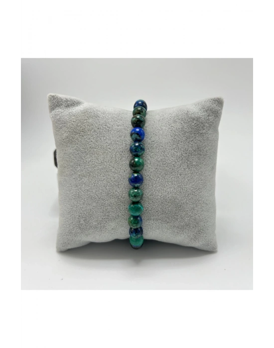 SERTİFİKALI Azurit Malakit 6mm Doğal Taş Bileklik