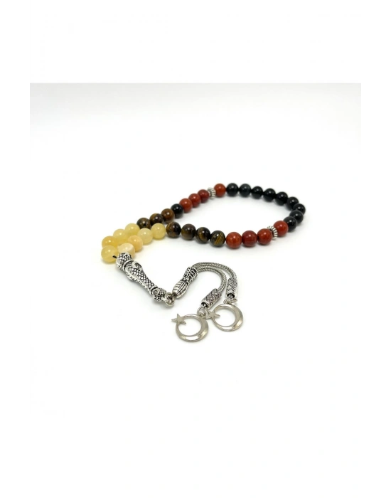 Sertifikalı Başak Burcu 8mm 33lük Doğal Taş Tesbih