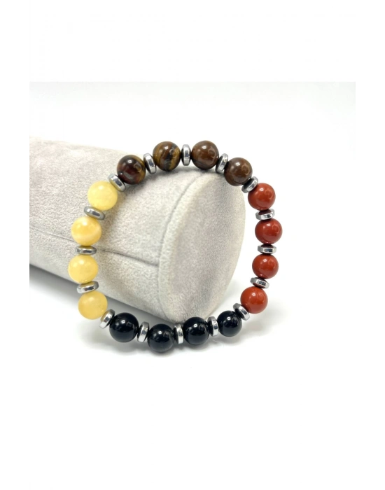 Sertifikalı Başak Burcu 8mm Doğal Taş Bileklik