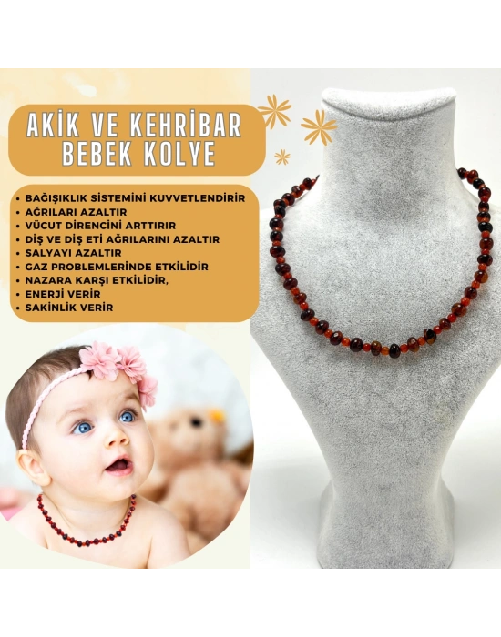 SERTİFİKALI BEBEK AKİK ve KEHRİBAR KOLYE 35 CM UNİSEX