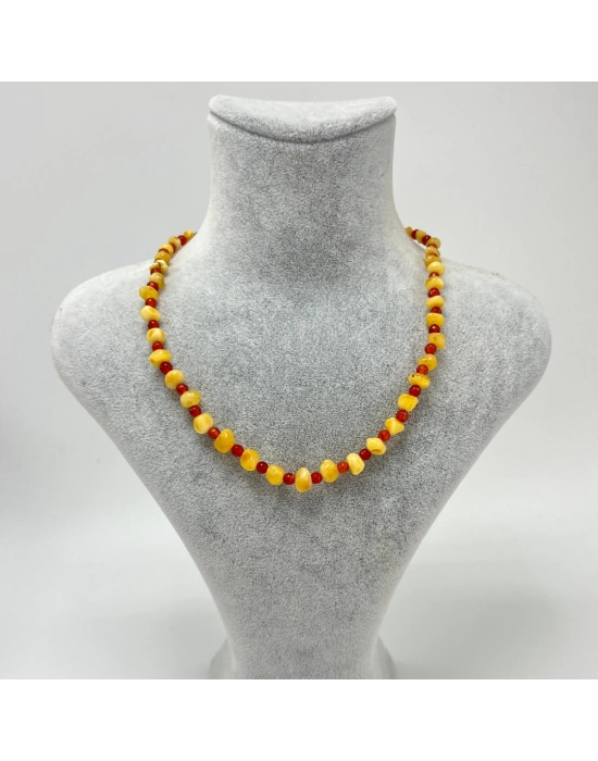 SERTİFİKALI BEBEK AKİK ve KEHRİBAR KOLYE 35 CM UNİSEX