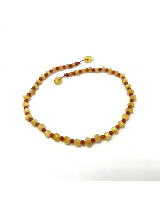 SERTİFİKALI BEBEK AKİK ve KEHRİBAR KOLYE 35 CM UNİSEX