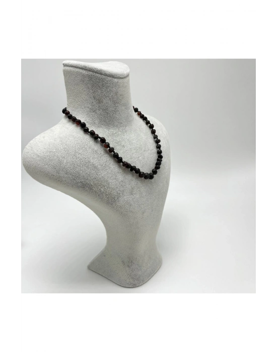 SERTİFİKALI BEBEK KEHRİBAR KOLYE  FOSİLLİ  35-38 CM