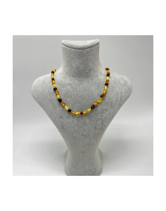 Sertifikalı Bebek Kehribar Kolye Renkli 35-38 Cm