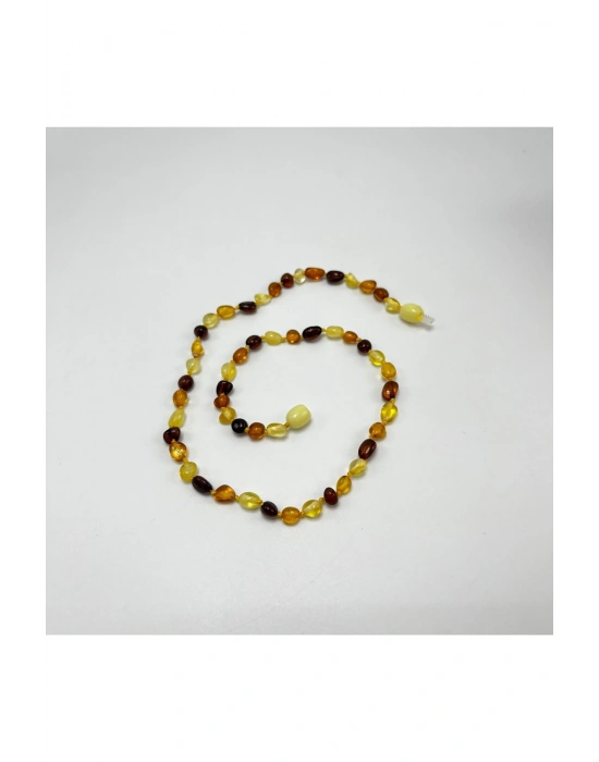 Sertifikalı Bebek Kehribar Kolye Renkli 35-38 Cm