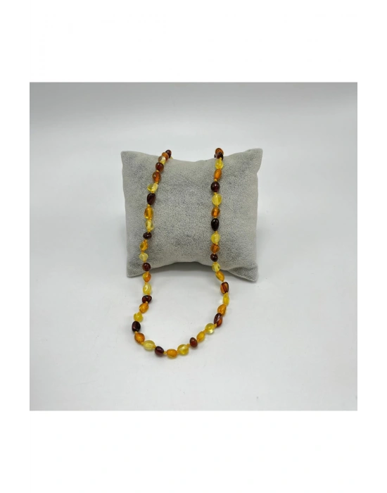 Sertifikalı Bebek Kehribar Kolye Renkli 35-38 Cm