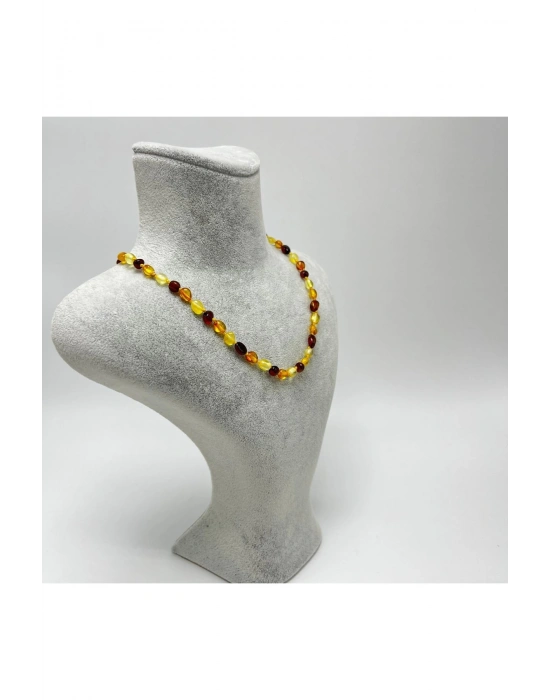 Sertifikalı Bebek Kehribar Kolye Renkli 35-38 Cm