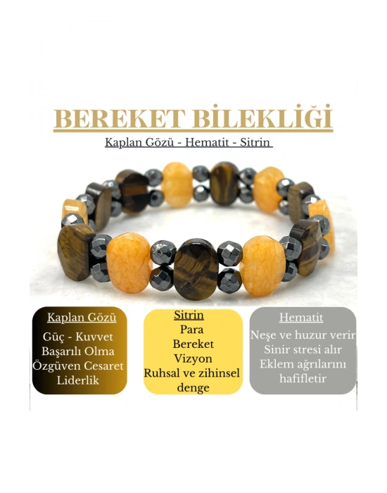 SERTİFİKALI Bereket Bilekliği Doğal Taş Roleks Kesim Bileklik