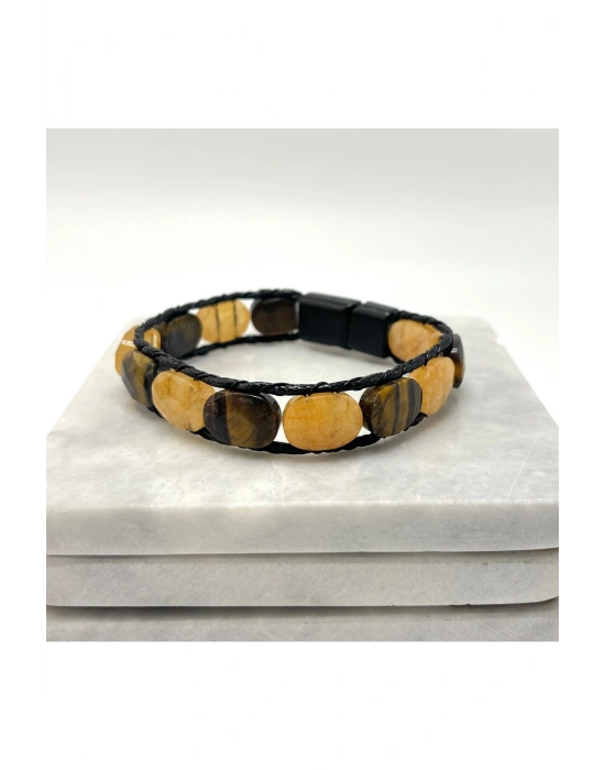 SERTİFİKALI Bereket Bilekliği Doğal Taş Roleks Kesim Kilitli Bileklik