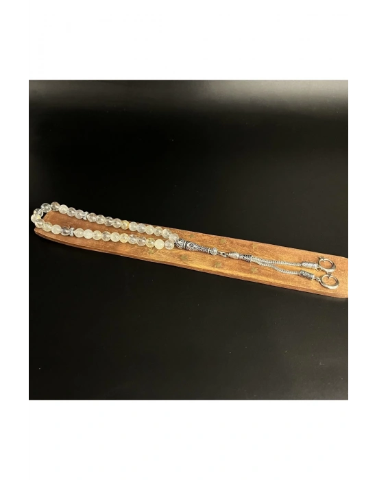 Sertifikalı Beyaz Topaz 8mm 33lük Doğal Taş Tesbih
