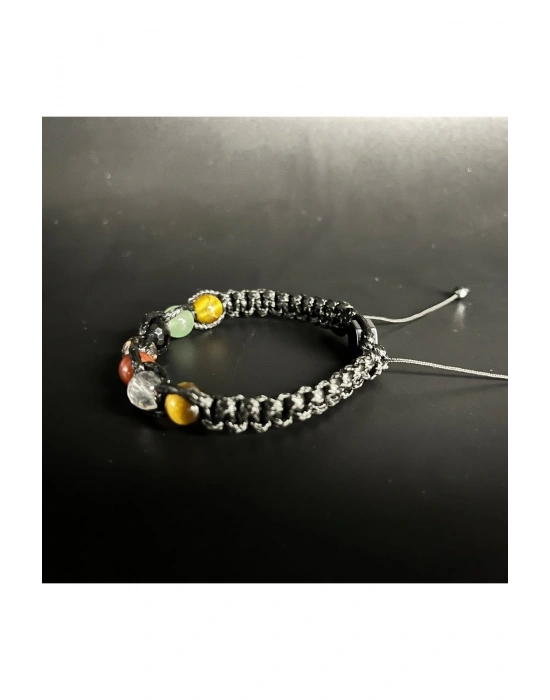 SERTİFİKALI BOĞA BURCU DOĞAL TAŞ DERİ BİLEKLİK KUVARS AVENTURİN AKİK RODANİT KAPLAN GÖZÜ