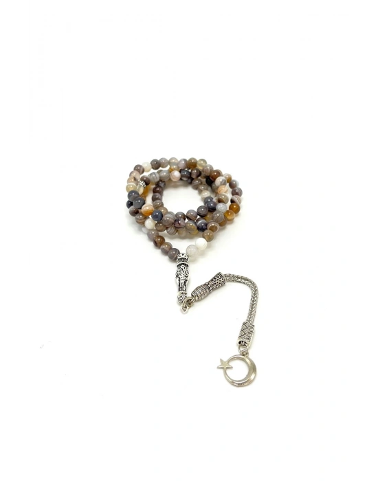 Sertifikalı Bostwana Akik 6mm 99luk Doğal Taş Tesbih