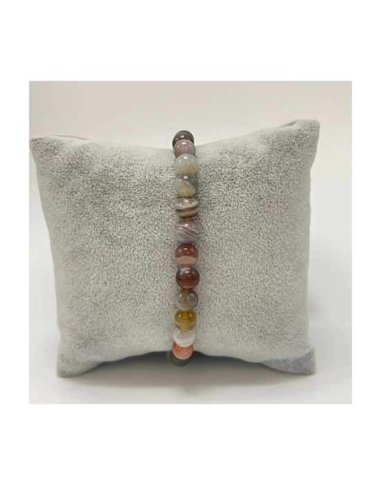 SERTİFİKALI Bostwana Akik 6mm Doğal Taş Bileklik