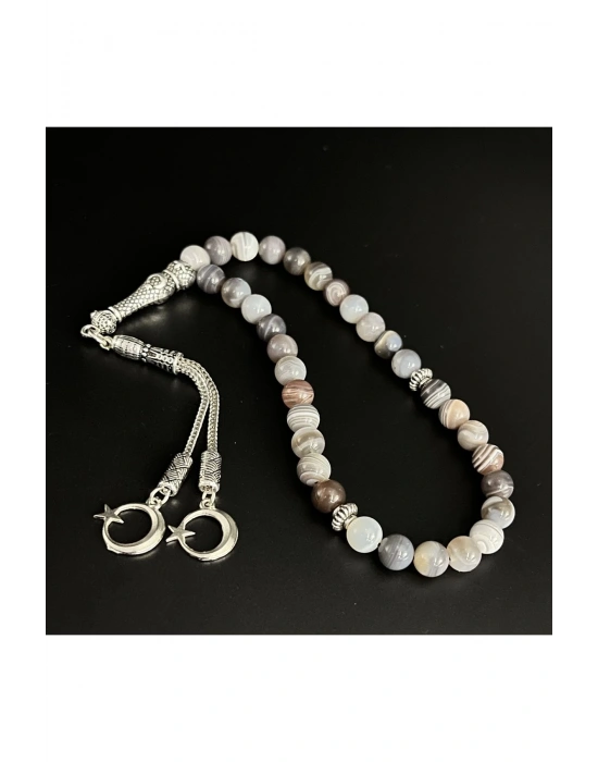 Sertifikalı Bostwana Akik 8mm 33lük Doğal Taş Tesbih