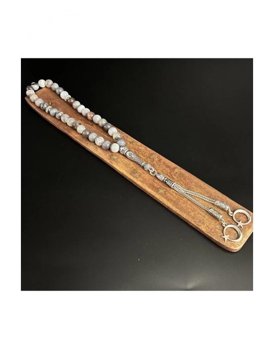 Sertifikalı Bostwana Akik 8mm 33lük Doğal Taş Tesbih