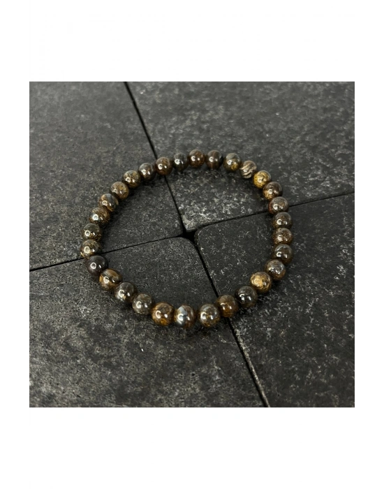SERTİFİKALI Bronzit 6mm Doğal Taş Bileklik