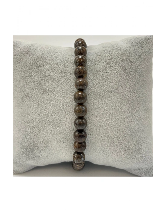 SERTİFİKALI Bronzit 6mm Doğal Taş Bileklik