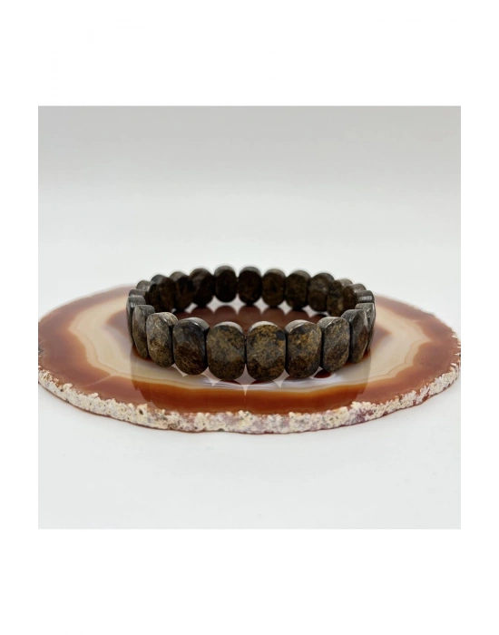 Sertifikalı Bronzit Doğal Taş Roleks Bileklik