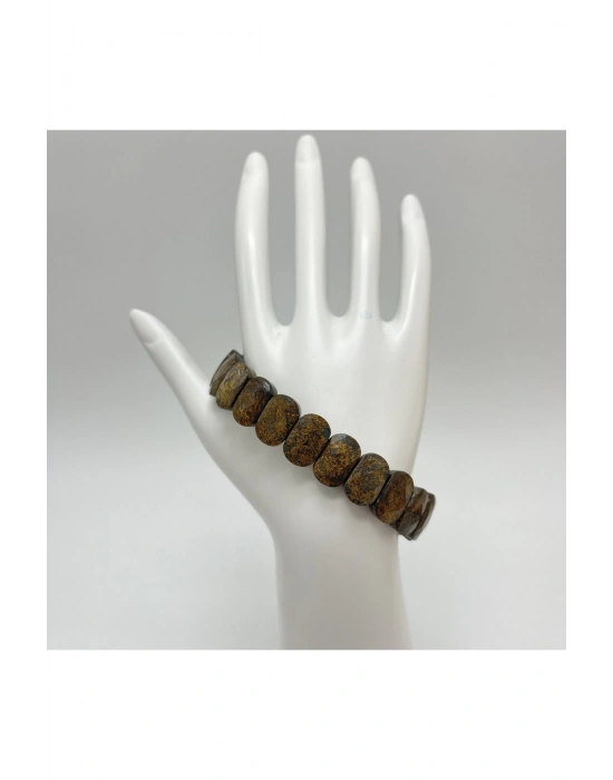 Sertifikalı Bronzit Doğal Taş Roleks Bileklik