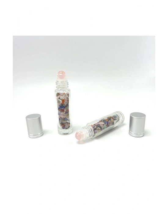 Sertifikalı Çakra Doğal Taş Esans Şişesi ve Roller Masaj Aleti 10ml