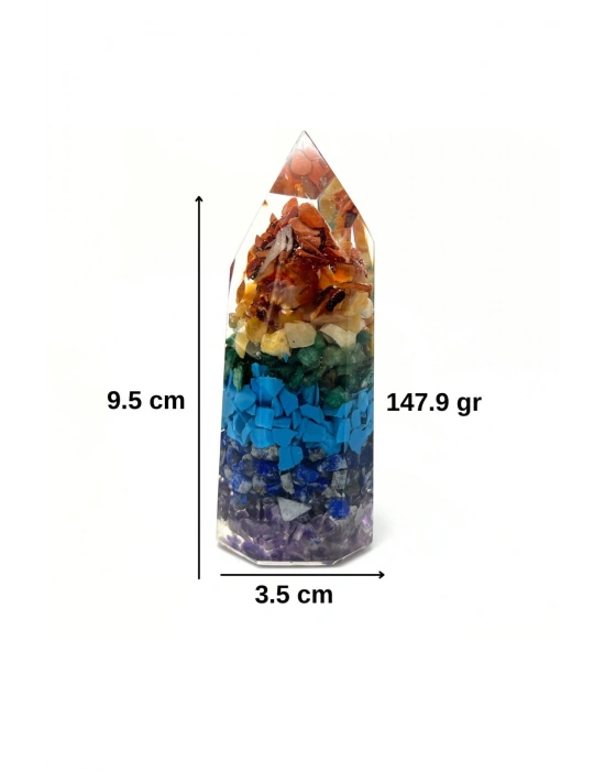 Sertifikalı Çakra Organit Piramit Doğal Taş