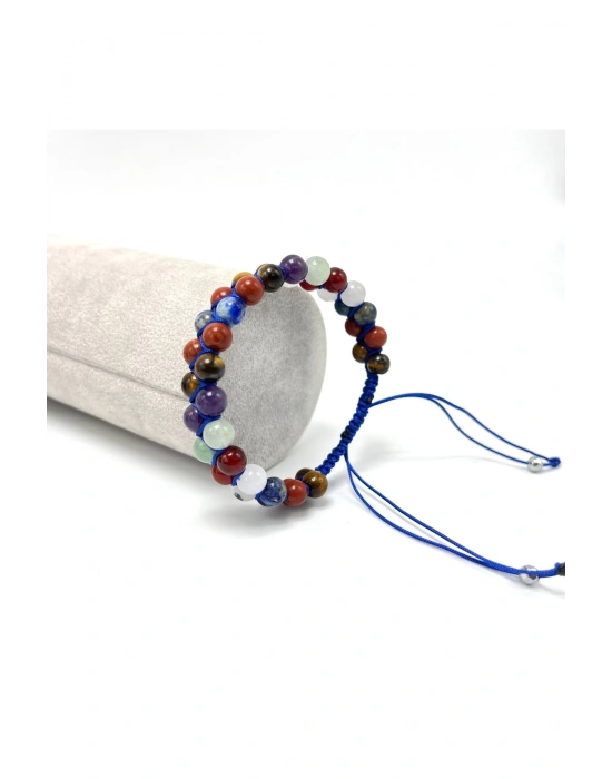 Sertifikalı Çakra Taşları Doğal Taş Çift Sıra Bileklik