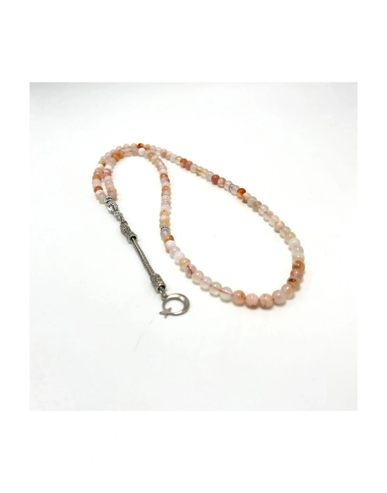 Sertifikalı Çiçek Akik 6mm 99luk Doğal Taş Tesbih