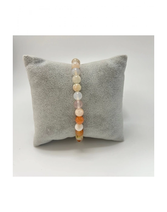 SERTİFİKALI Çiçek Akik 6mm Doğal Taş Bileklik