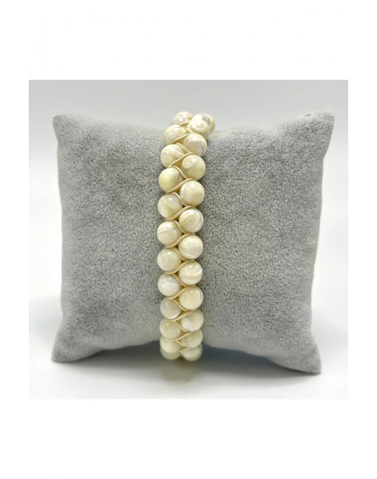 SERTİFİKALI Çift Sıra Doğal Taş Makrome Bileklik Ayarlanabilir Ölçü