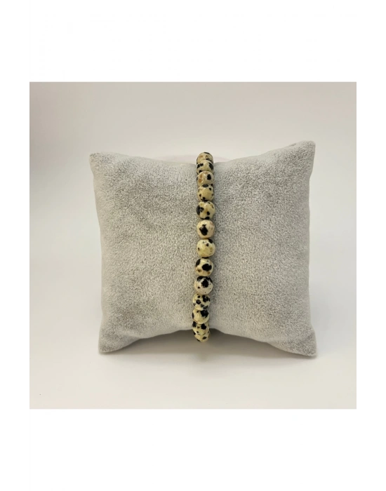SERTİFİKALI Dalmaçyalı Jasper 6mm Doğal Taş Bileklik