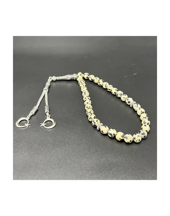 Sertifikalı Dalmaçyalı Jasper 8mm 33lük Doğal Taş Tesbih