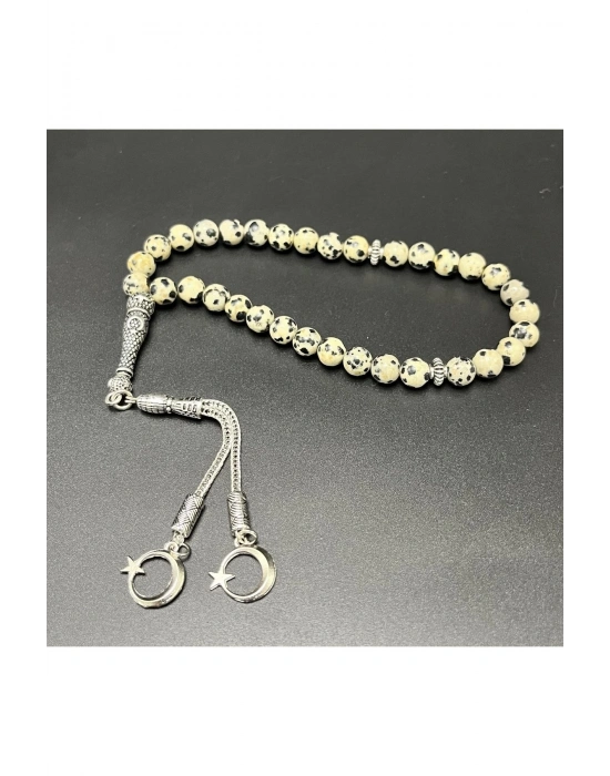 Sertifikalı Dalmaçyalı Jasper 8mm 33lük Doğal Taş Tesbih