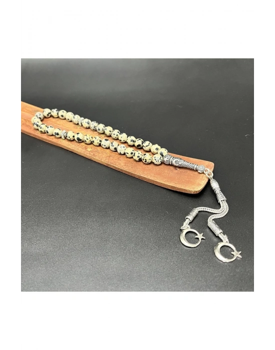 Sertifikalı Dalmaçyalı Jasper 8mm 33lük Doğal Taş Tesbih