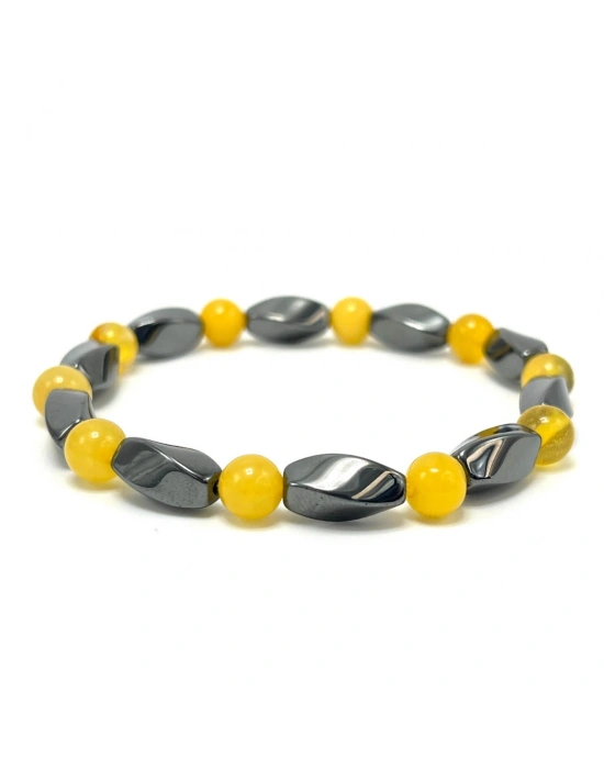 Sertifikalı Damla Kehribar Burgu Hematit 6 mm Bileklik